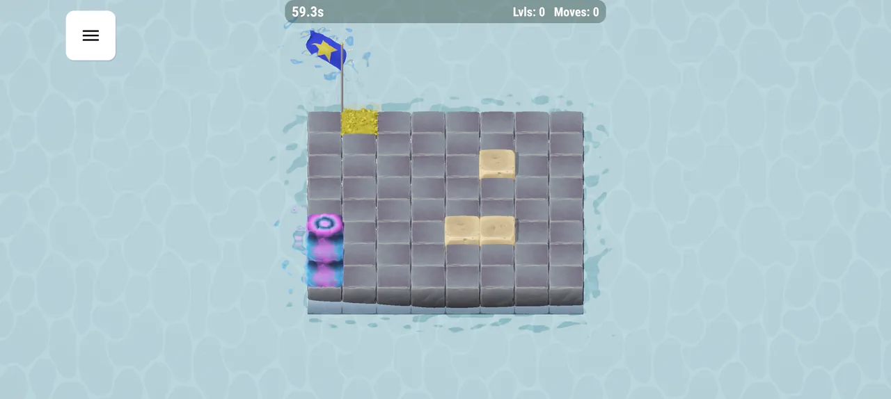 Roll Blox endless mode gameplay with HUD