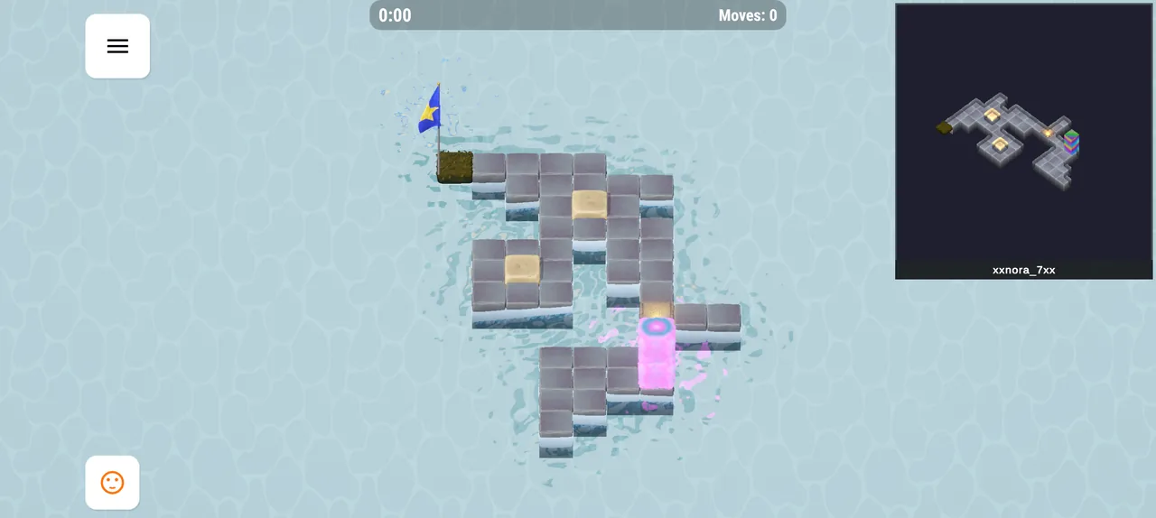 Roll Blox time crunch puzzle in progress